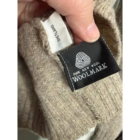 James Peter James clothing shetland wool 1/4‎ beige sweater - Picture 3 of 10